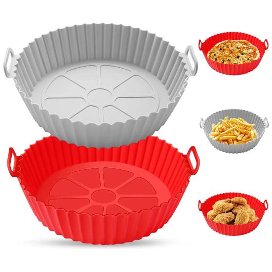 Silicone Air Fryer Liners for 3 to 5 QT Air Fryer Dishwasher Safe Reusable Non-Stick Pot Liner Heat Resistant Replacement