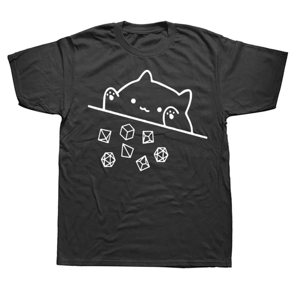 Katze würfelt Woms Kleidung DnD Grafik Damen T-Shirts Vintage Grafik Lockere Oberteile T-Shirt Kawaii Streetwear T-Shirt