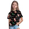 T-Shirt Girls 3D Printed Christmas Featuring Santa Claus Short Sleeve O Neck Casual Christmas Clothes Girls Top