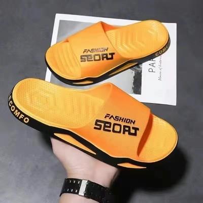 

Slippers men s new Internet celebrities ins stepping on shit feeling summer couple non-slip wear-resistant home wear cool slippers women 44/45 [one size smaller]
