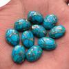 AAA+ Blue Copper Turquoise Oval Cabochon, Flat Back Natural Gemstone, High Grade Turquoise for Jewelry Making