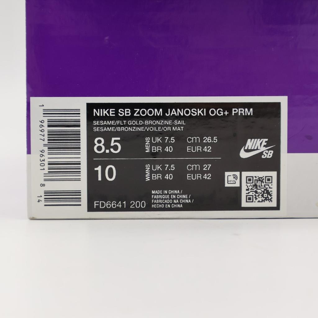 FD6641-200 Nike SB Zoom Janoski Premium Gergelim Brongene Vela Ouro Fosco (masculino)