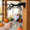Halloween Decorations Wall Mounted Hanging Bell, Clear Sound Ghost/Bat Decorative Home Decor Dinner Bell for Outdoor Front Door Garden Porch