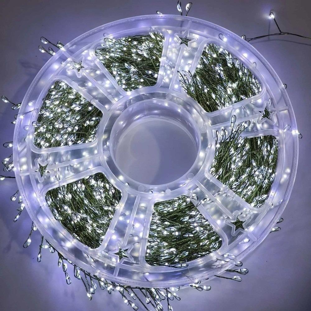 

100LEDs Cluster Firecracker String Lights with Remote Green Cable Christmas Tree Lights USB 3 meter Length Lights Chain белый