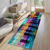 Piano Keyboard Pattern Runner Rug Vintage Musical Soft Non-Slip Carpet Retro Home Decor Music Note Floormat for Hallway Bedside