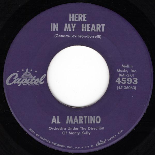

7inch Record AL MARTINO Here In My Heart 4593 Capitol Records US Pop Used
