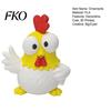 Small Desktop Sculpture 3D Printed Cartoon Rooster Figurine, Mini Big-Eyed Funny Emoticon Figure Ornament, Cute Animal Sculpture, Creative Office Gift