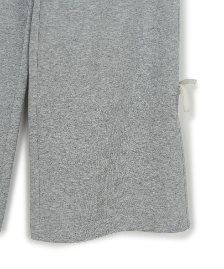 Emelbi Women'S Basic Side Ribbon Wide Pants Nym (Melange Grey)