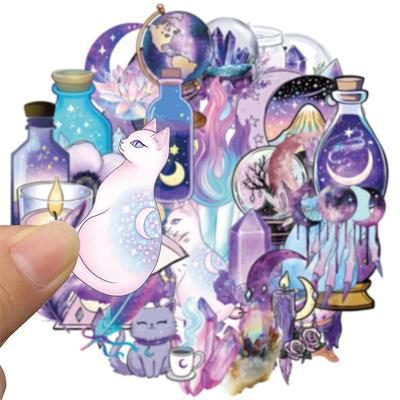 50 Stück Magische Planeten Aufkleber Boho Hexe Ästhetik Aufkleber Hexen Aufkleber für Wasserflaschen, Wasserdichter Vinyl Aufkleber für Laptop