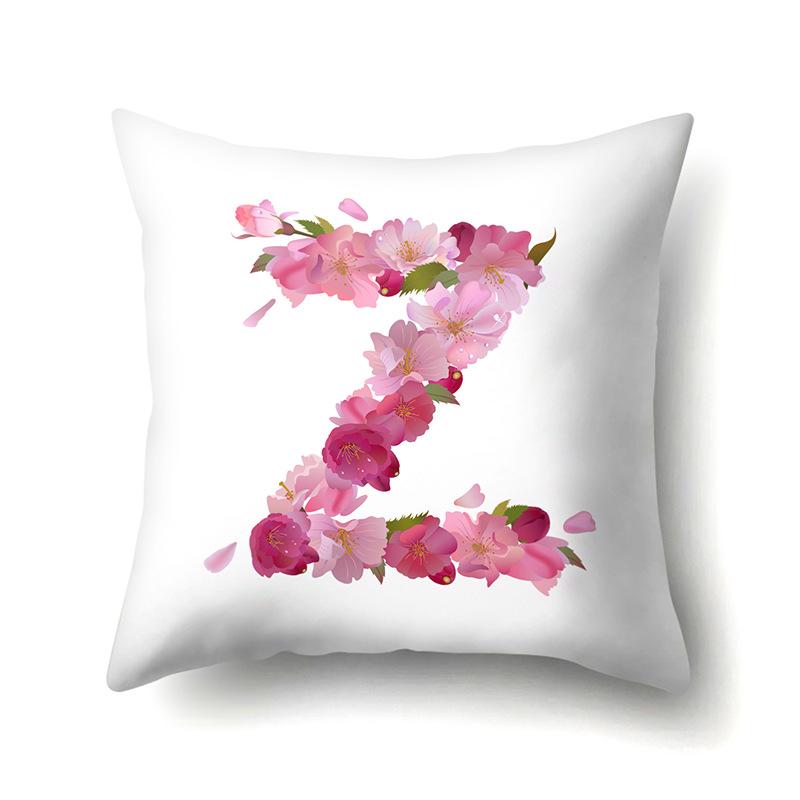 

Полиэстеровая наволочка Домашнее украшение для автомобиля Печатная наволочка 26 букв английского алфавита Чехол для подушки No pillow core