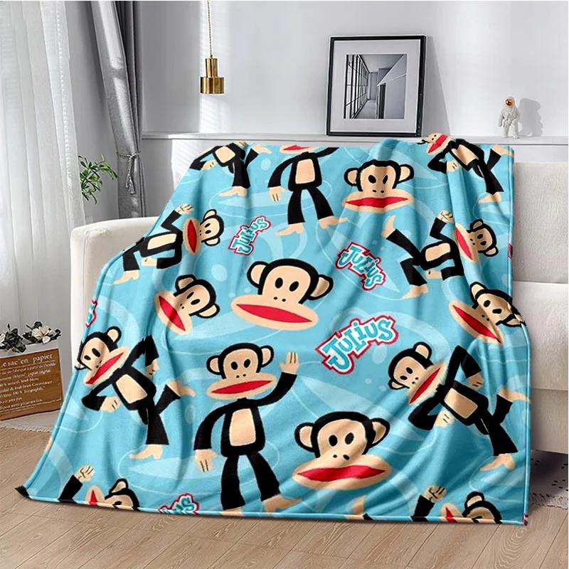 P-Paul Frank-k Flannel Portable Blanket for Children's Picnic in Living Room Bedroom Sofa Bed Ideal Birthday Gift