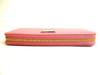 Authentic PRADA Pink Saffiano Triang Leather Round Zip Long Wallet #9968  Open Box