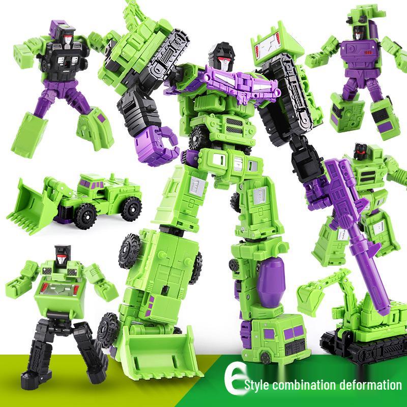 Little Hercules Six-in-One Excavator Robot Toy Set for Kids