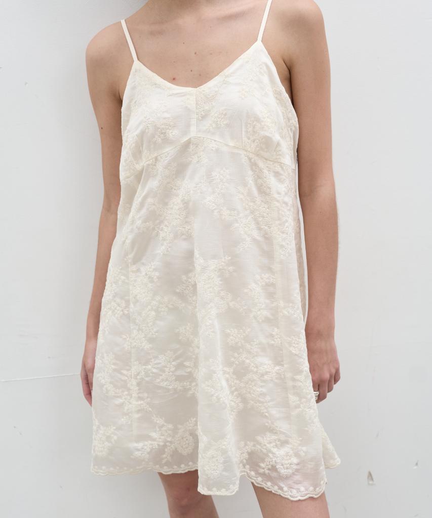 Seolan Embroidered Lace Dress_Beige