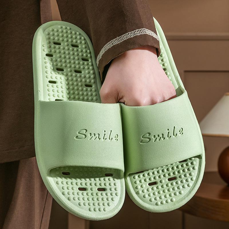PVC Non-Slip Quick-Dry Leak-Proof Shower Slippers for Couples