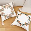 BUYNOW Velvet Embroidered Throw Pillow Cover HOME Wreath Bohemian Stamping Waist Cushion Cover Decor Home Decorative Pillowcase