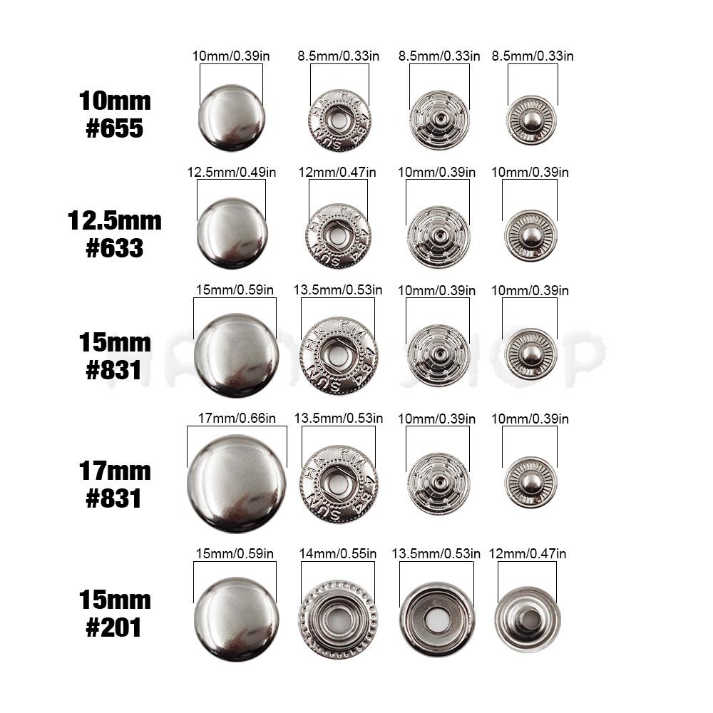 Druckknöpfe Set Metall Druckknöpfe mit Befestigung Druckknopf Montagezange Für Lederhandwerk Kleidung Bekleidung Jeans Taschen Schuhe