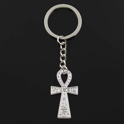 Mode Ägyptische Ankh Lebenssymbol Kreuz 39x21mm Anhänger 30mm Schlüsselanhänger Kette Männer Auto Geschenk Schlüsselanhänger