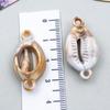 Gold-Plated Natural Shell Conch Pendant for DIY Necklace, Earrings, Wind Chime, or Hanging Ornament.