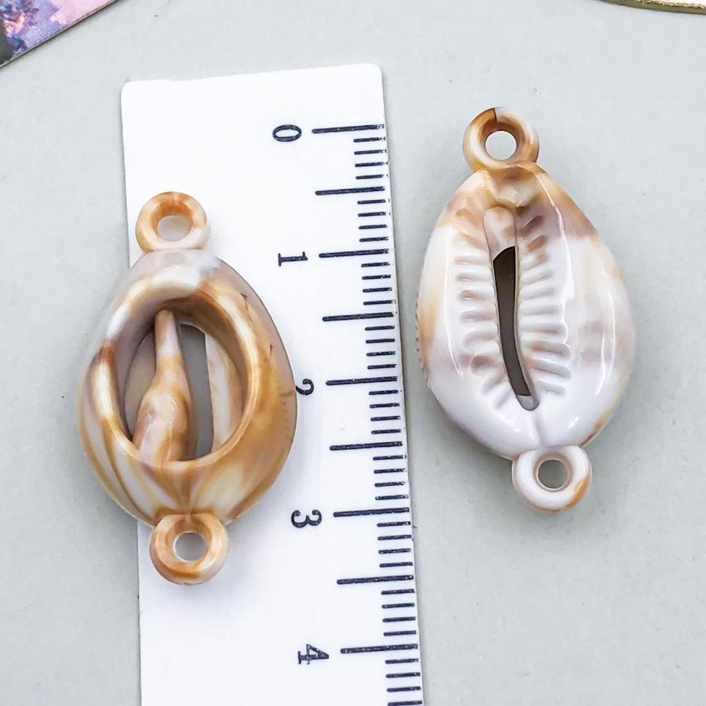 Gold-Plated Natural Shell Conch Pendant for DIY Necklace, Earrings, Wind Chime, or Hanging Ornament.