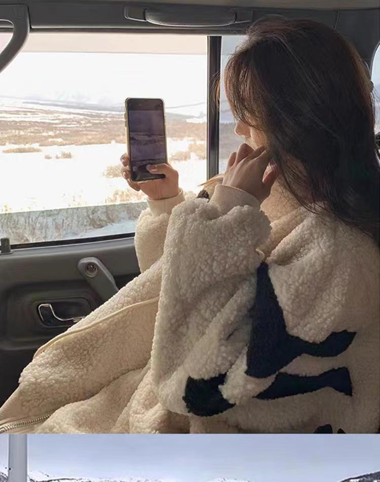 Womens' Lambswool Coat: Warm, Thick, Trendy Korean Style for Autumn & Winter