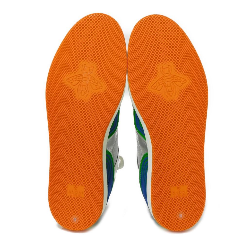 Used 9539 Good Game Basket 722429 AAA9I 8141 7896 10 Green Low Top 11.4" Unused Interlocking G Silver Men's from Japan