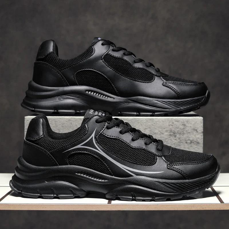 Fashion Men Running Shoes Men Lightweigt Men Tenis Athletic Sport Shoes Leather Breathable Sneakers zapatillas de deporte