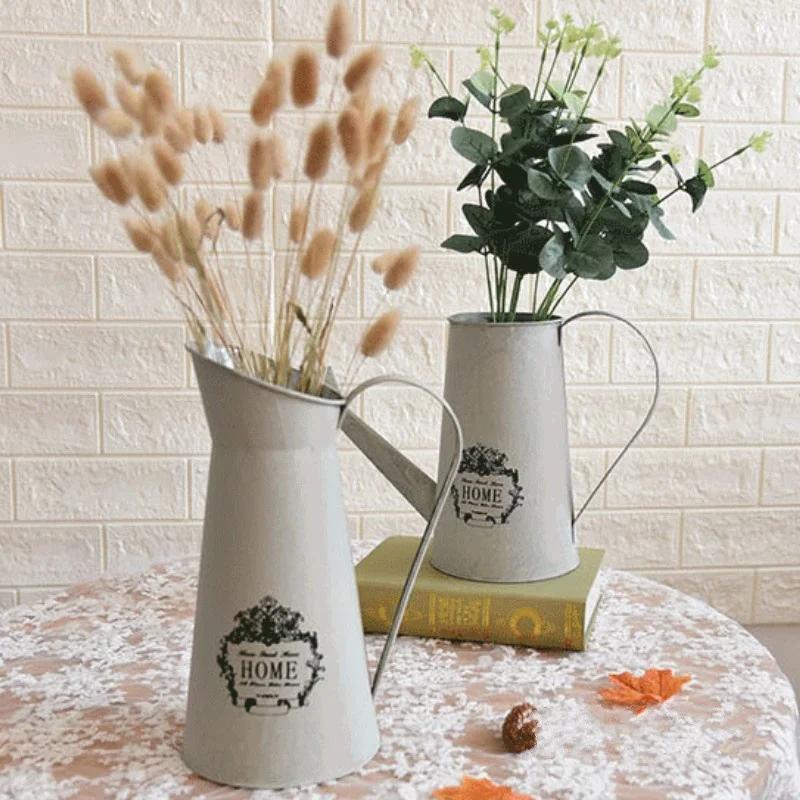 Vintage Zinkeimer Schmiedeeisen Blumen Eimer Trockenblumen Vase Eiseneimer Blumentopf Blumen Eimer Blumenarrangement Topf