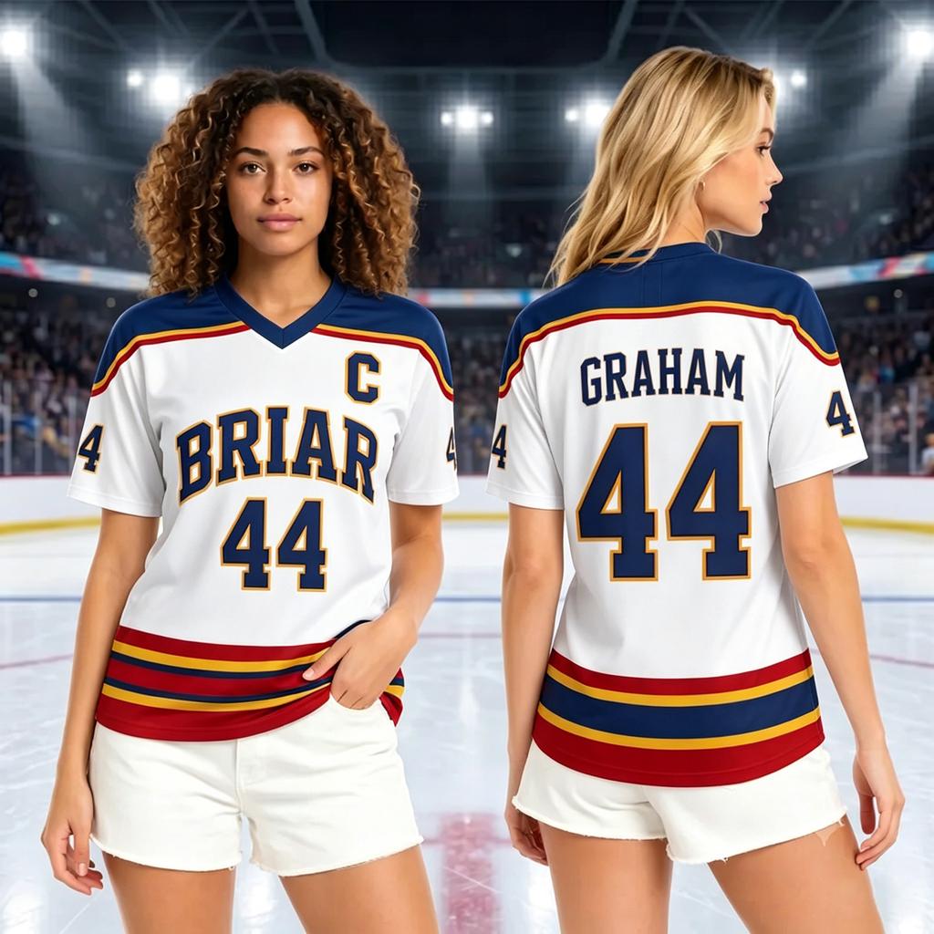 Men Women Unisex Ice Hockey Jersey Short Sleeve V Neck Sportswear Athletic Shirt Breathable Lightweight Fabric Durable Stitching