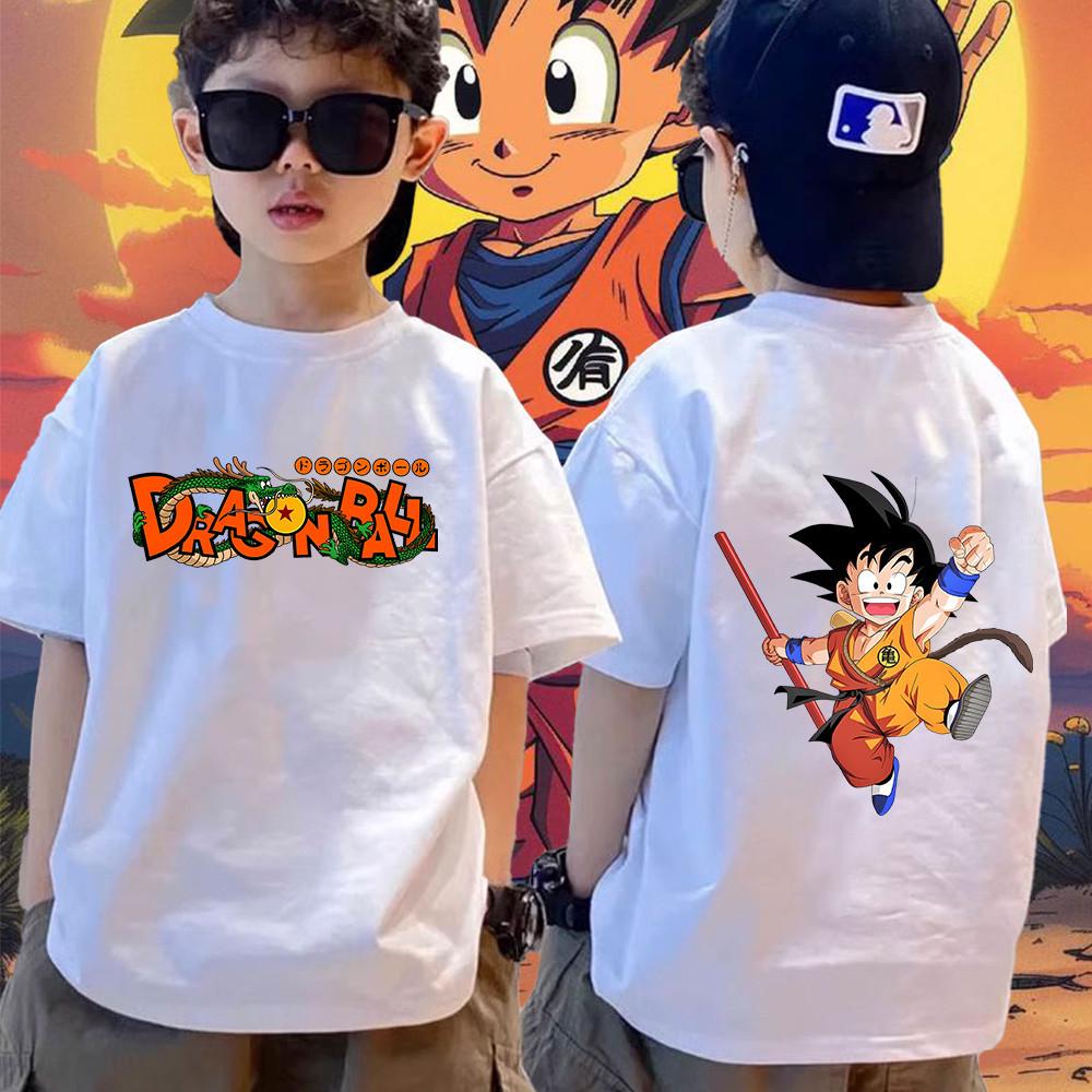Dragon Ball Z Children's T-shirt Cute Anime Boy 1-11 Year Old Super Saiya Cartoon T-shirt