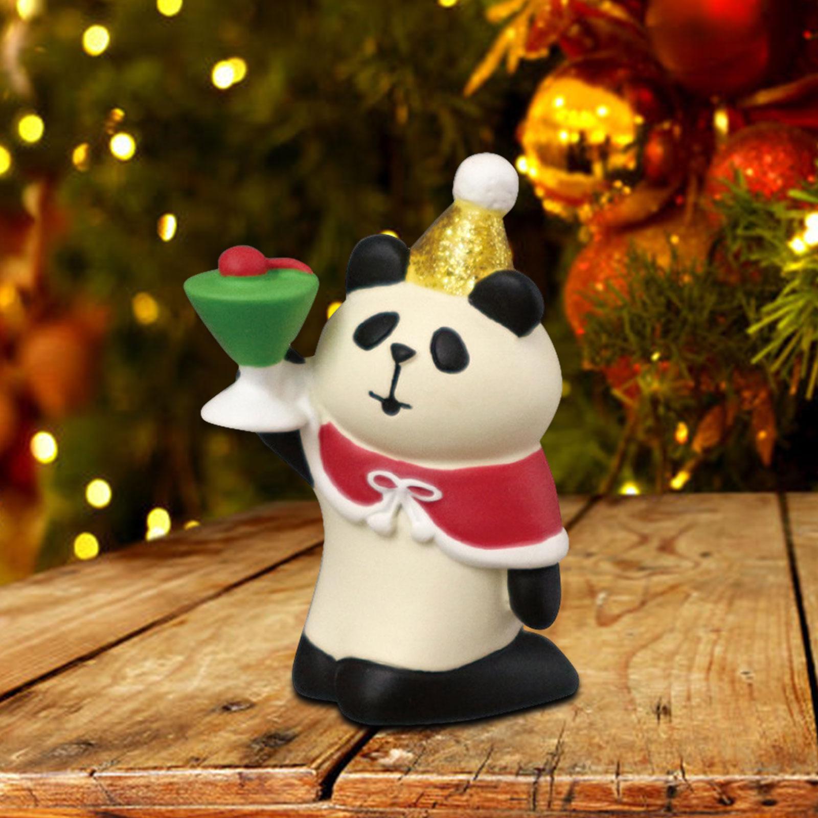 Christmas Miniature Figurine Mini Animal Statue Cartoon Decorative Resin Lovely