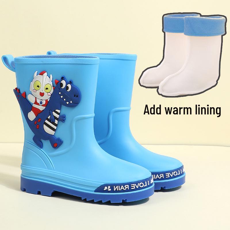 Children's Cartoon Mid-Calf Waterproof Rain Boots - Non-Slip, Thick, and Cute for Boys and Girls