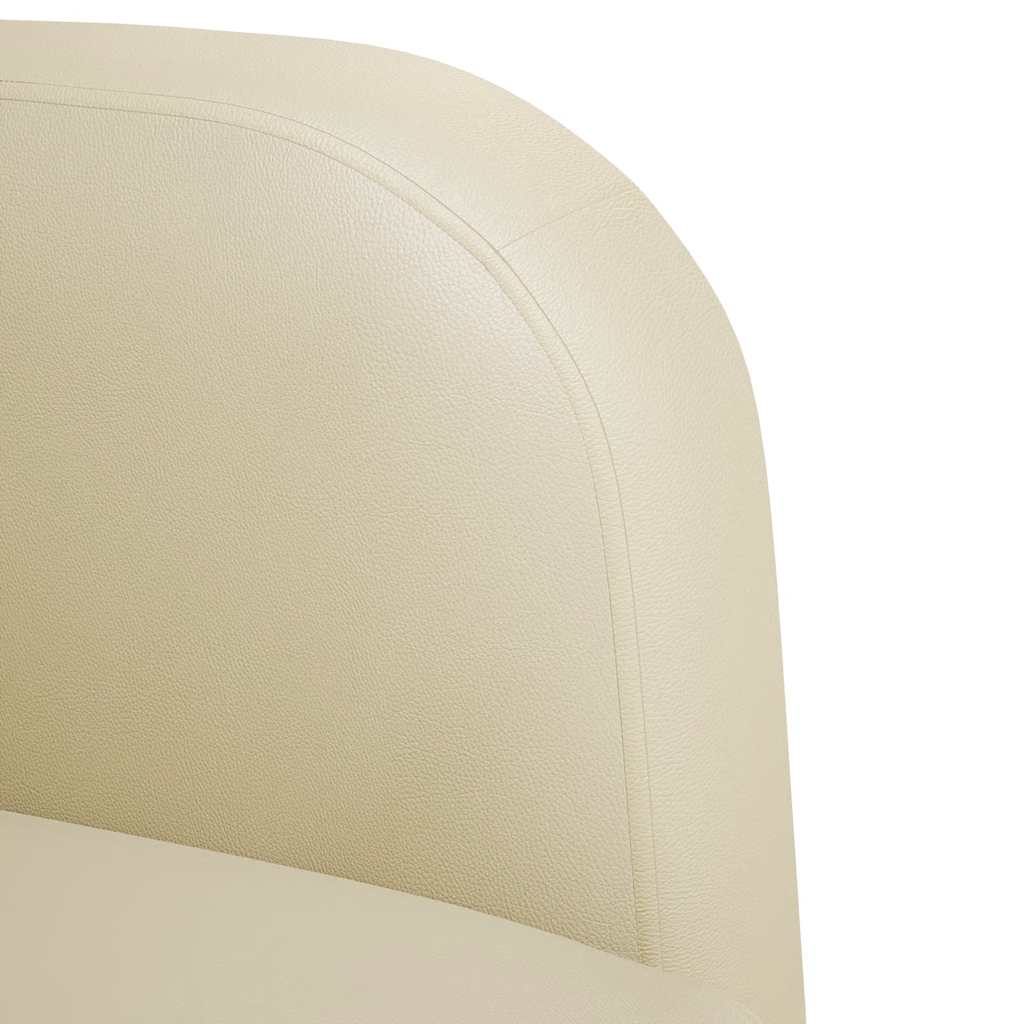Cream Armchair with Armrests 54 Cm Faux Leather