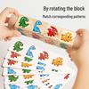 Holz-Kleinkind-Cartoon-Drehblock-Puzzle: Kognitives Zuordnungs- und Früherziehungsspielzeug