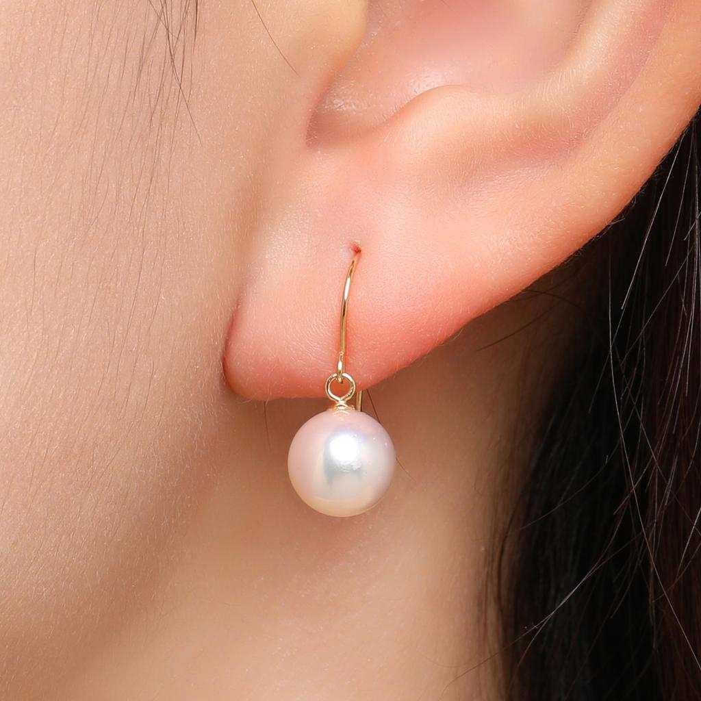 KOKO PEARL JEWELRY Made in Japan Akoya Pearl Earrings for Genuine Everyday Women, Pearls, Casual, Wear, Simple, eg-18k-70