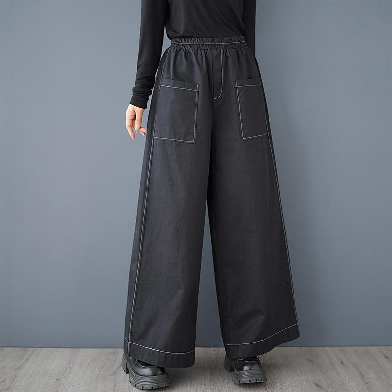 Spring Autumn Plus Size Vintage High Waist Casual Loose Women Jeans Denim Wide Leg Pants