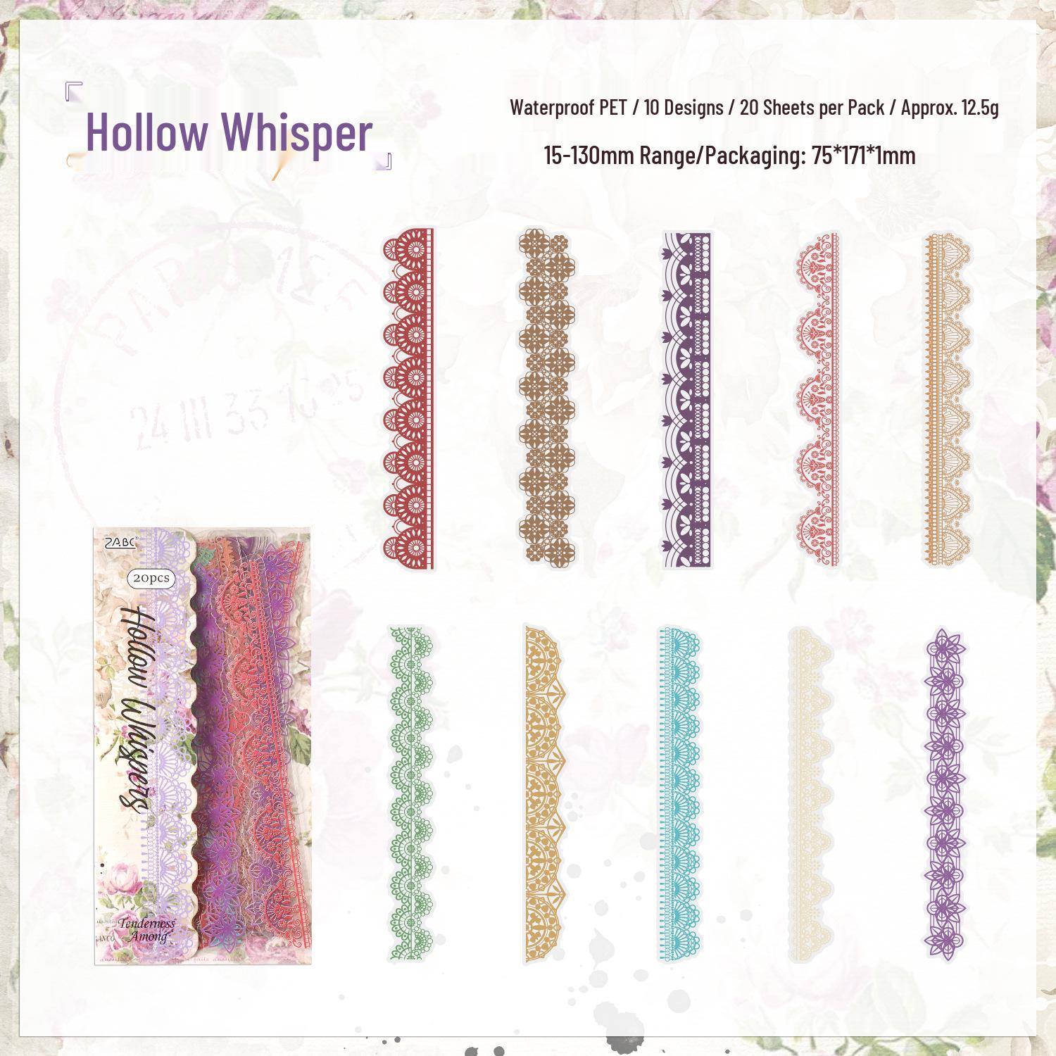 ZABC Kuaizi Tender Floral Lace Sticker Pack for DIY Journals - 6 Styles
