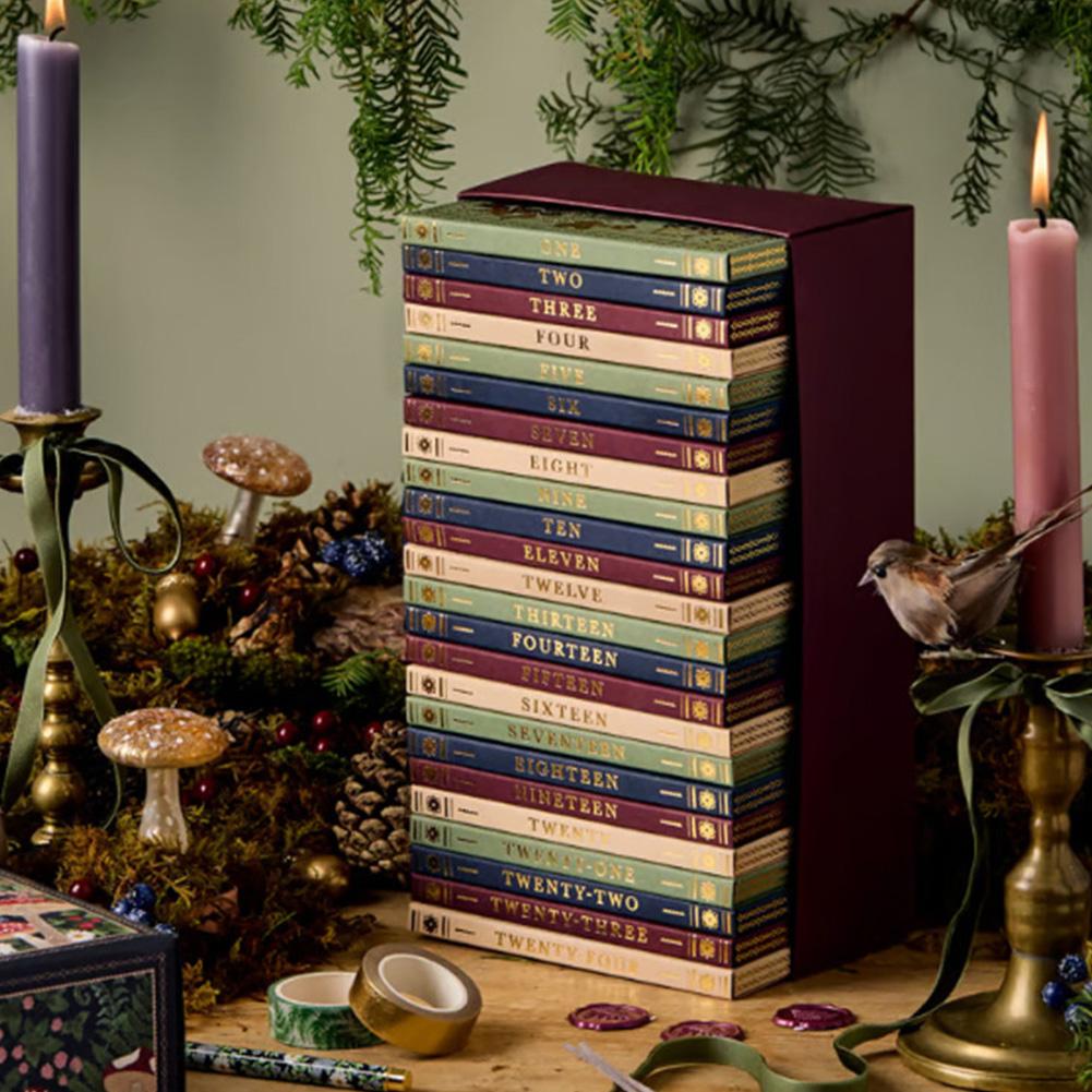 Stationery Advent Calendar 24pcs Collectible Calendar Winter Woodland Design with Gorgeous Envelope Accessories for Adults Teens