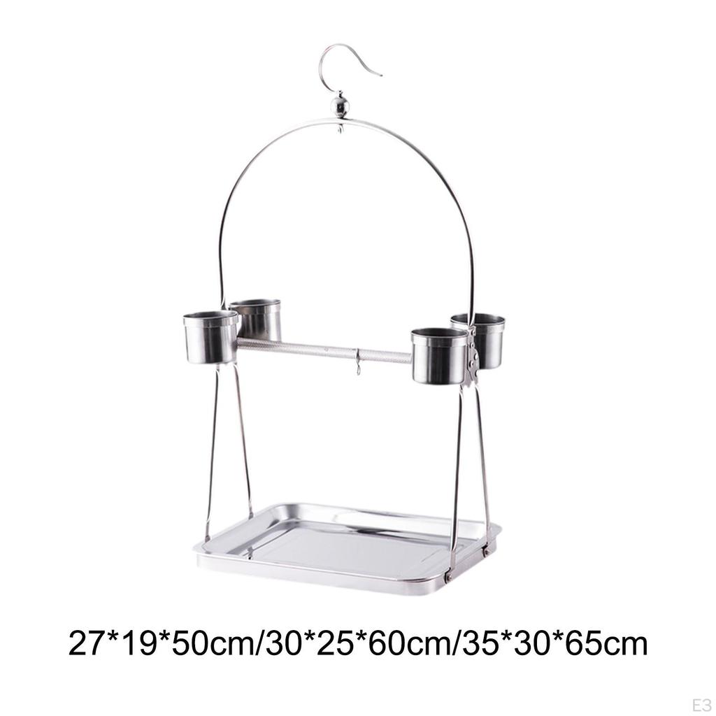 Kuş Kafesi Evcil Hayvan Papağan Oyun Alanı Eğitim Standı Aktivite Oyuncağı Askılı Kanca Masa Üstü