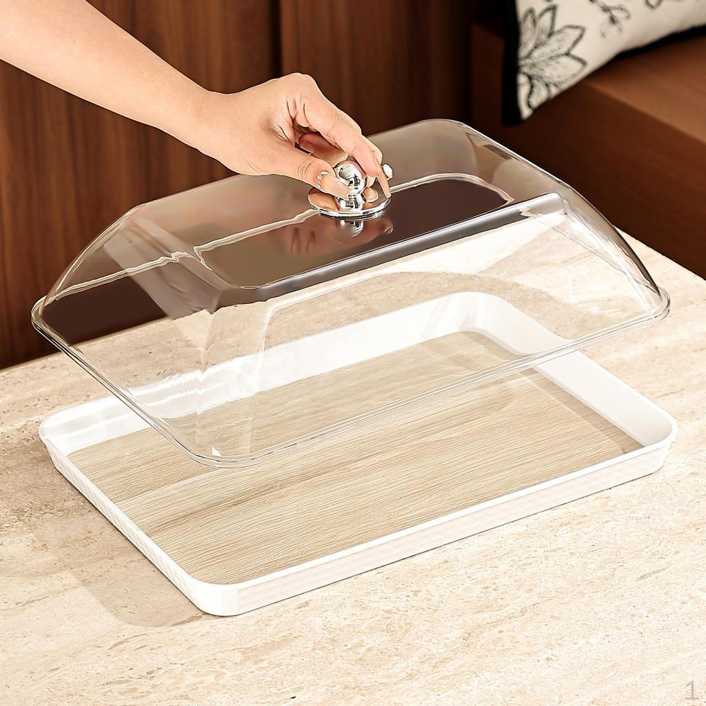 Cake Dome Cover Lid Clear Food Plate for Camping Holiday Birthday