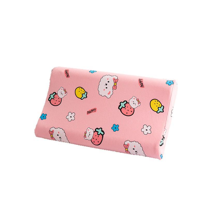 Thailand Latex Pillow Core for All Seasons – Cartoon Design with Cotton Knitted Pillowcase for Students and Babies