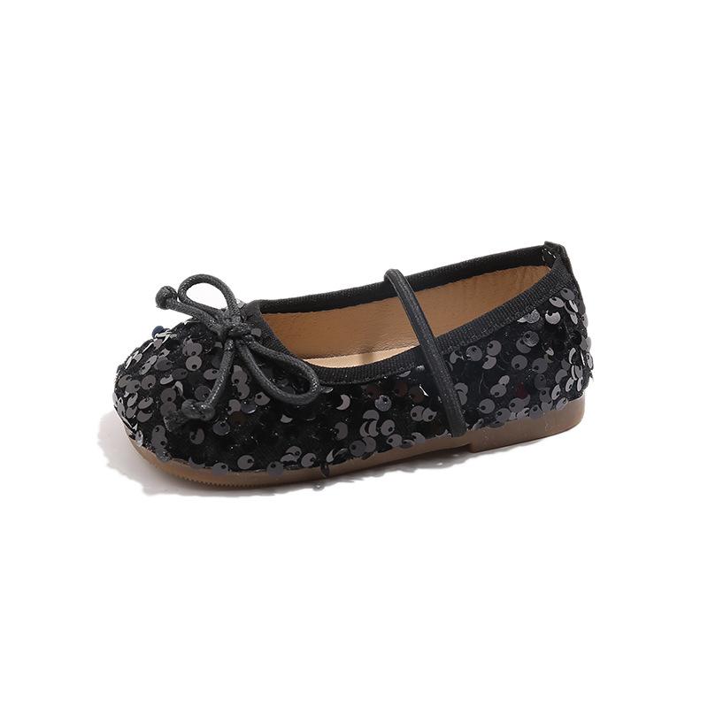 

Girls leather shoe autumn new fashiona flat bottomed shoe Korean version child slip princess shoes girl glitter performance shoe 23