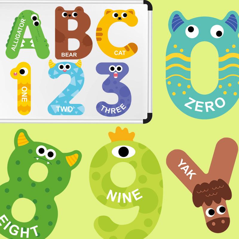 Children's Magnetic Puzzle Refrigerator Sticker Capital Alphanumeric Animal Cognitive Magnetic Sticker Early Education Enlightenment Puzzle
