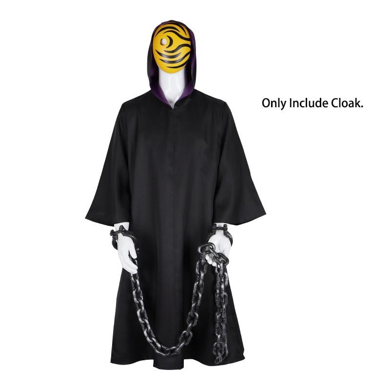 Akatsuki Naruto Tobi Uchiha Obito Robe Cloak Mask Cosplay Halloween Costume