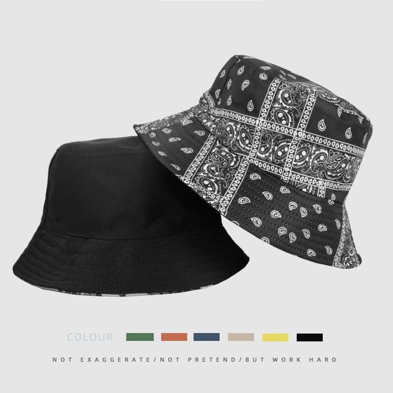 Summer Women's Shade Breathable Two-sided Bucket Hat Foldable Sunscreen Sun Hat Outdoor Sports Casual Fashion Floral Print Beach Cap