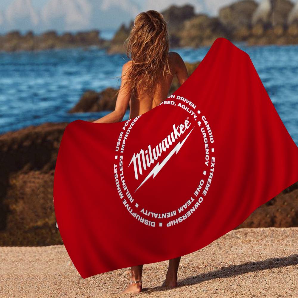 LOGO M-Milwaukees Mode Mikrofaser Decke Schnelltrocknend Strandtücher Übergröße Druck Super Saugfähig Pooltuch Decke