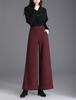 2025 Women's High-Waist Wide-Leg Wool Pants - Loose, Casual, Solid Color