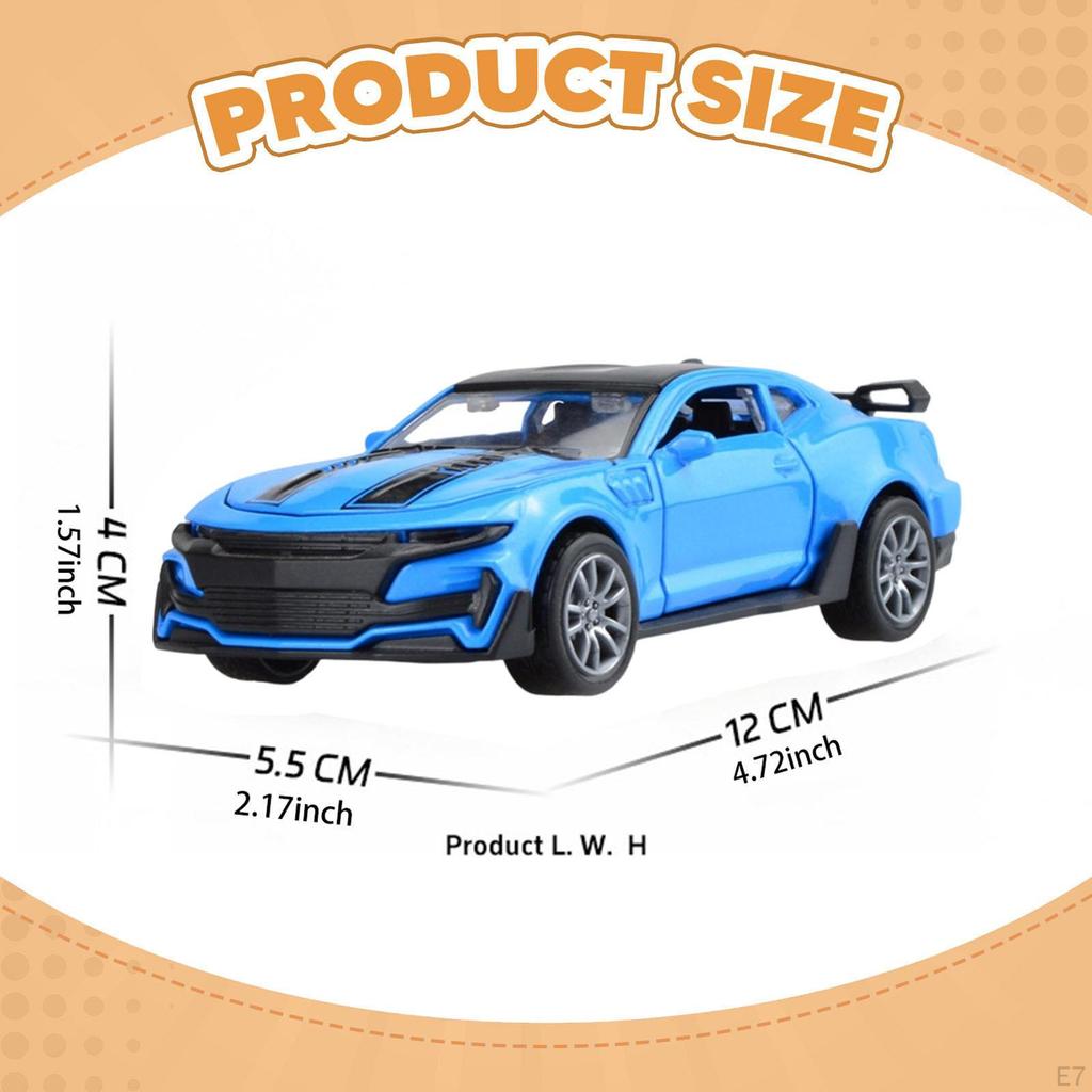 1/36 Diecast Model Car Ornament 4 Opening Doors Small with Pullback Action Display Toy for