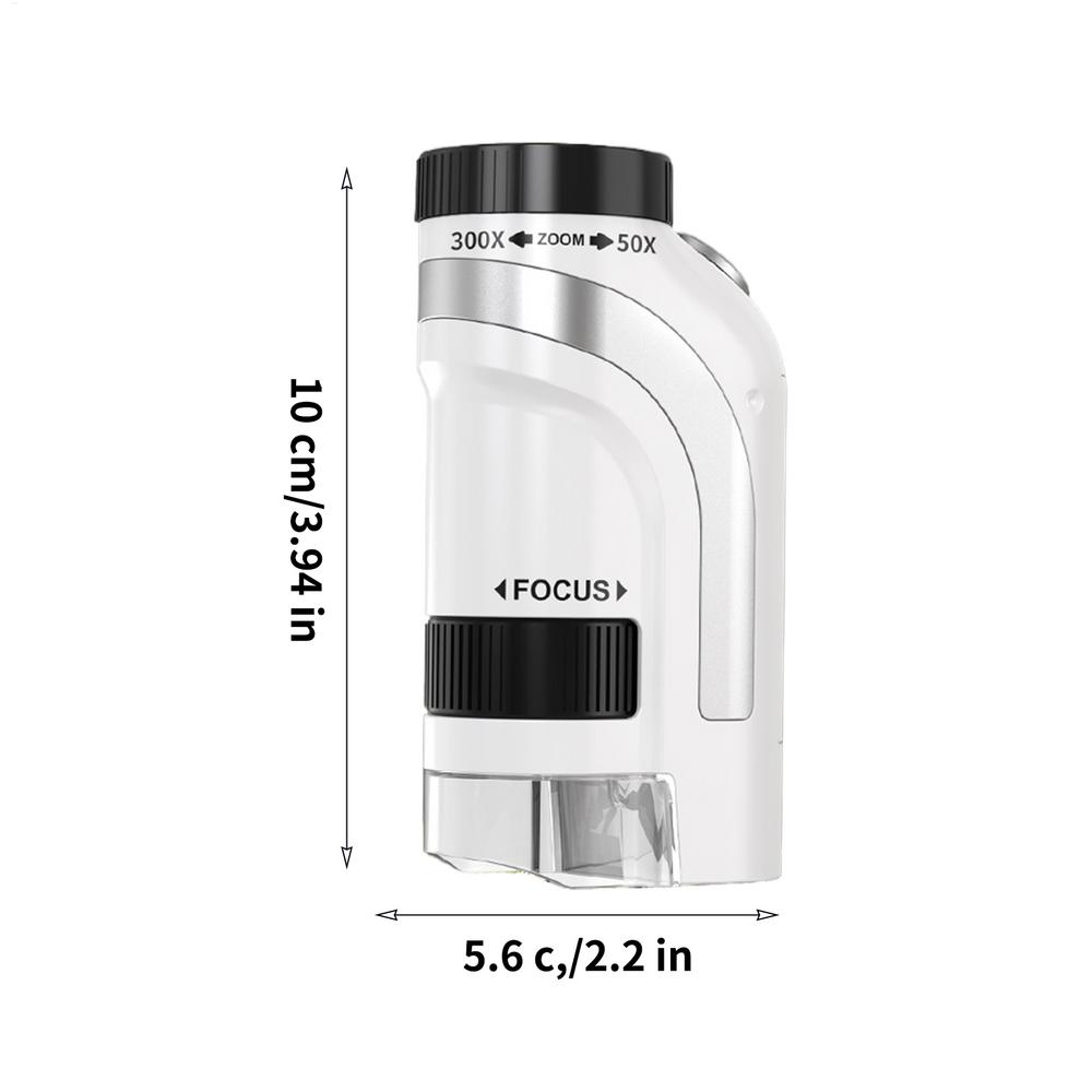 

Kids Pocket Microscope 50x-300x Magnification with LED Light, Portable Handheld Digital Microscope for Children, Boys & Girls срібний