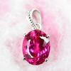 Natural Mogok Pink Ruby Oval Cut Pendant 925 Sterling Silver Certified 14x11 Mm
